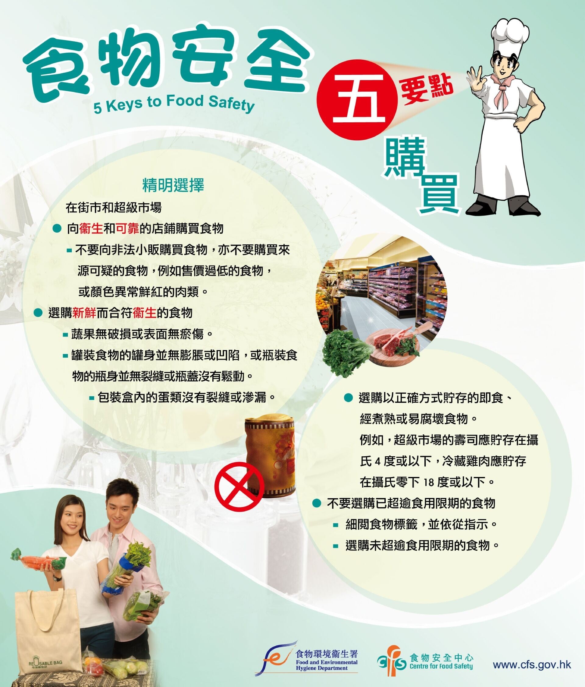 食物安全五要點（食物安全中心/食物環境衛生署）