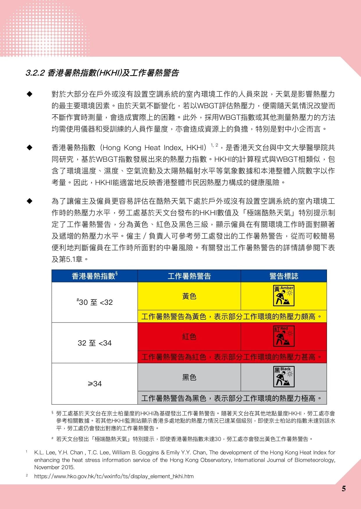 預防工作時中暑指引|香港暑熱指數(HKHI)及工作暑熱警告(勞工處)