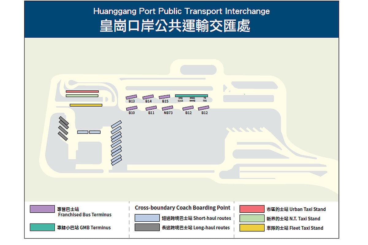 皇崗口岸公共運輸交匯處平面圖。(運輸署圖片)