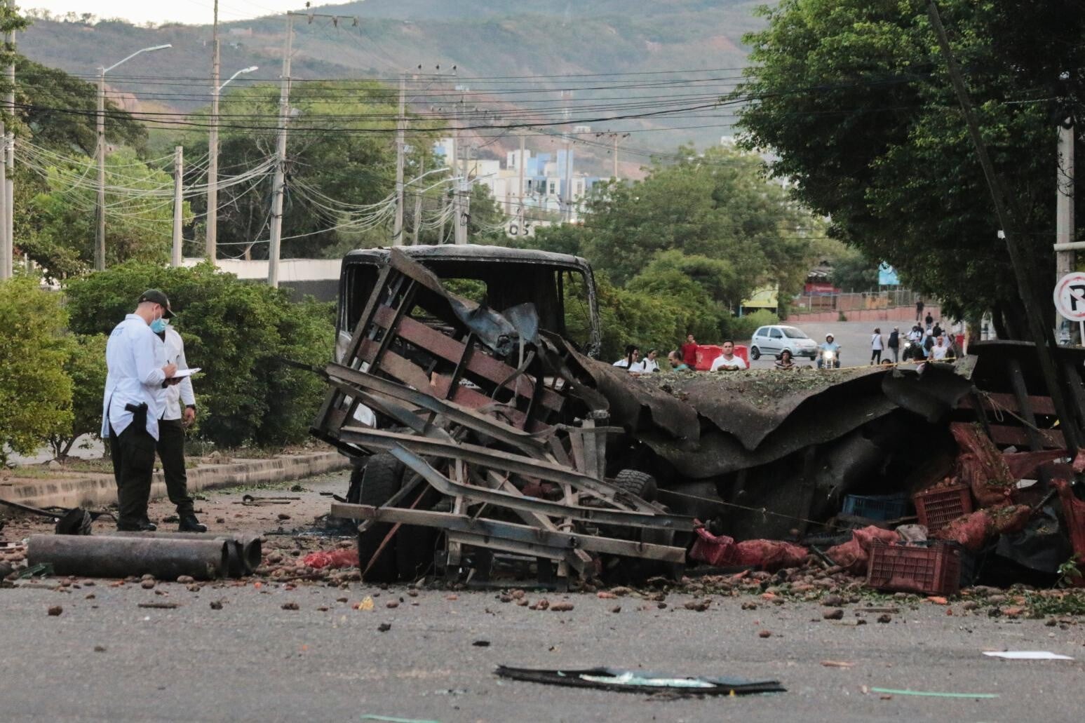 哥倫比亞發生汽車爆炸事件。（圖／美聯社）