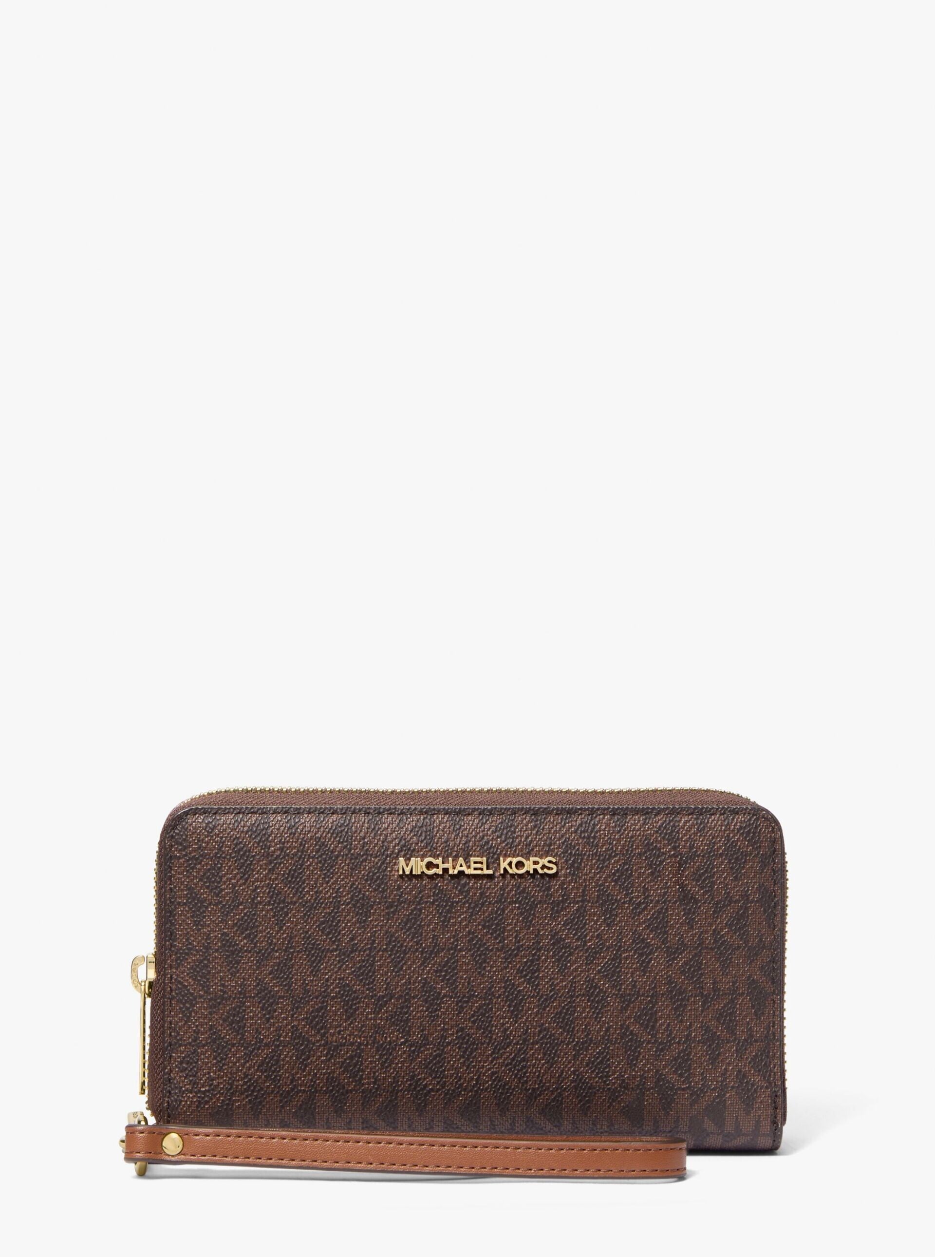 Michael Kors Jet Set Signature Logo Smartphone Wristlet Brown HK$500 (1)
