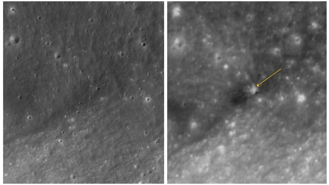 SpaceX火箭殘骸撞擊月球，南韓及智利拍到證據。(KASA Danuri)