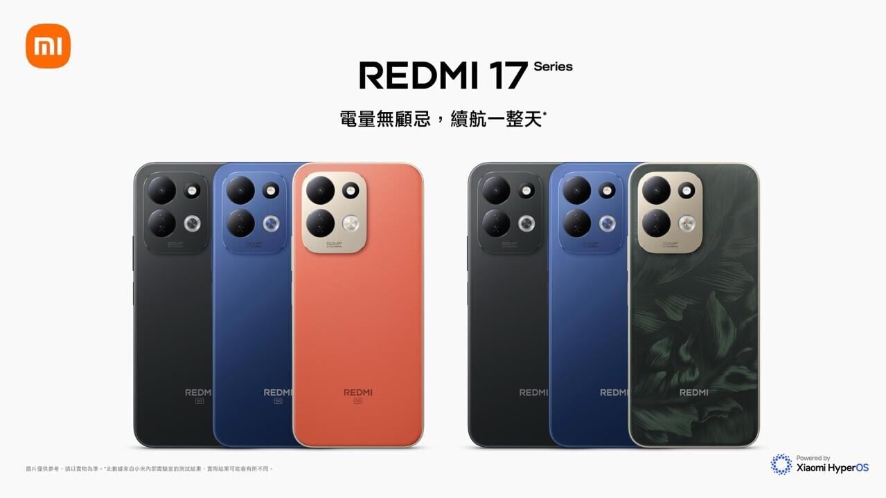 小米REDMI 17系列有4G及5G版本。