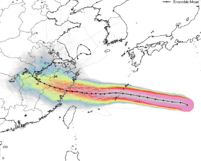 白海豚颱風路徑。(圖/翻攝新浪微博)