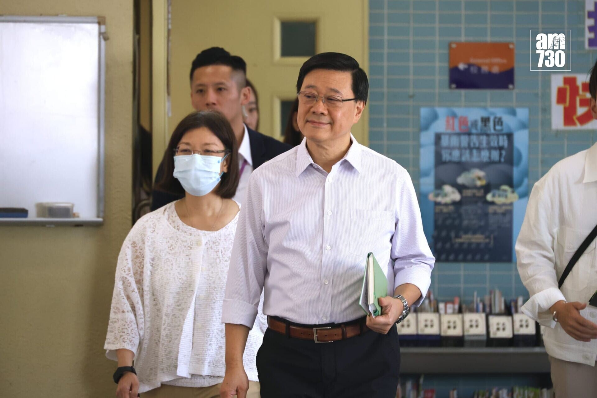 李家超出席第二場地區諮詢會。(林俊源攝)