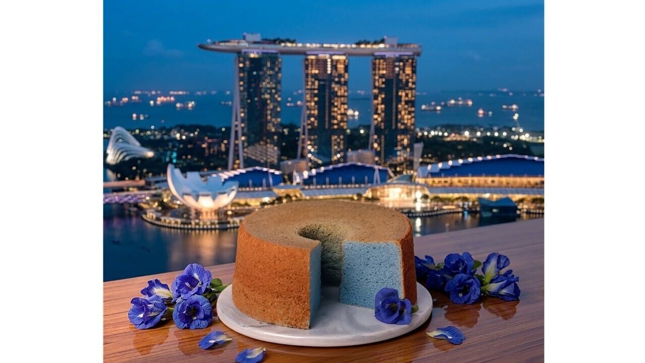 椰香蝶豆花蛋糕