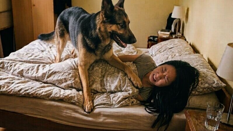 遭百磅愛犬踩斷肋骨，女主人意外被救回一命。(AI圖)