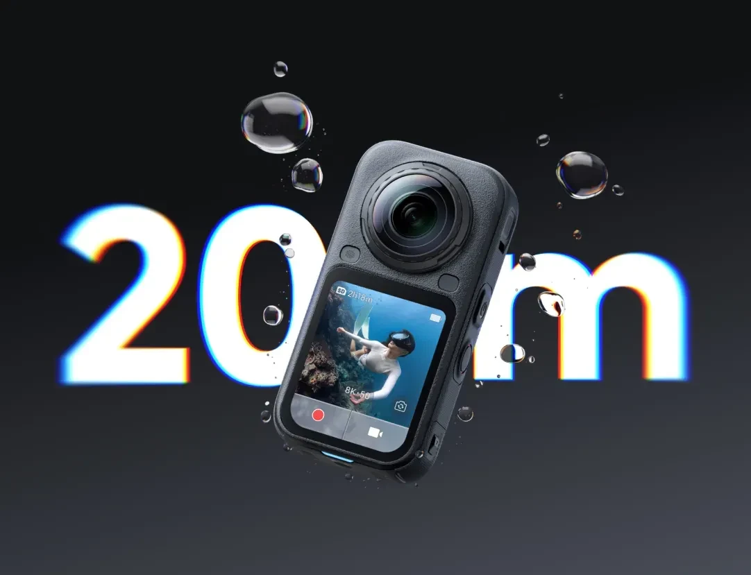 Insta360 X6支援20米防水。