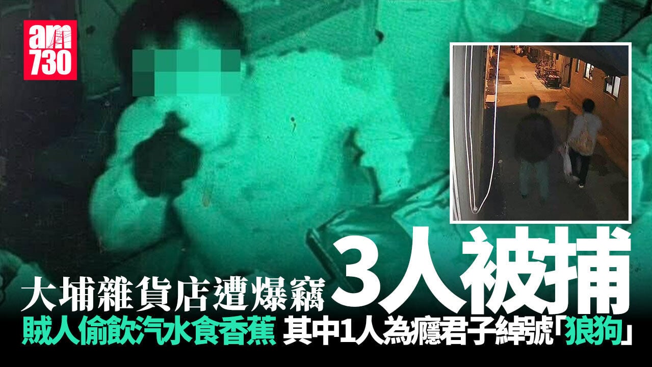 大埔雜貨店遭爆竊3賊又飲又食全數落網　店主：已加裝更多鏡頭