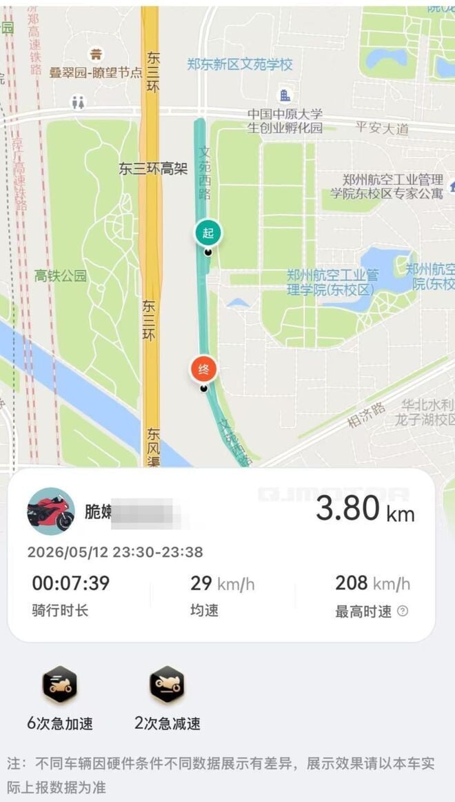 涉案電單車當日時速曾超過200公里