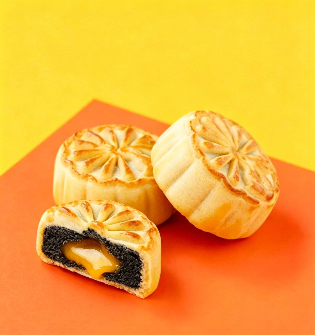 【新品登場】黑芝麻奶黃流心月餅 (3)