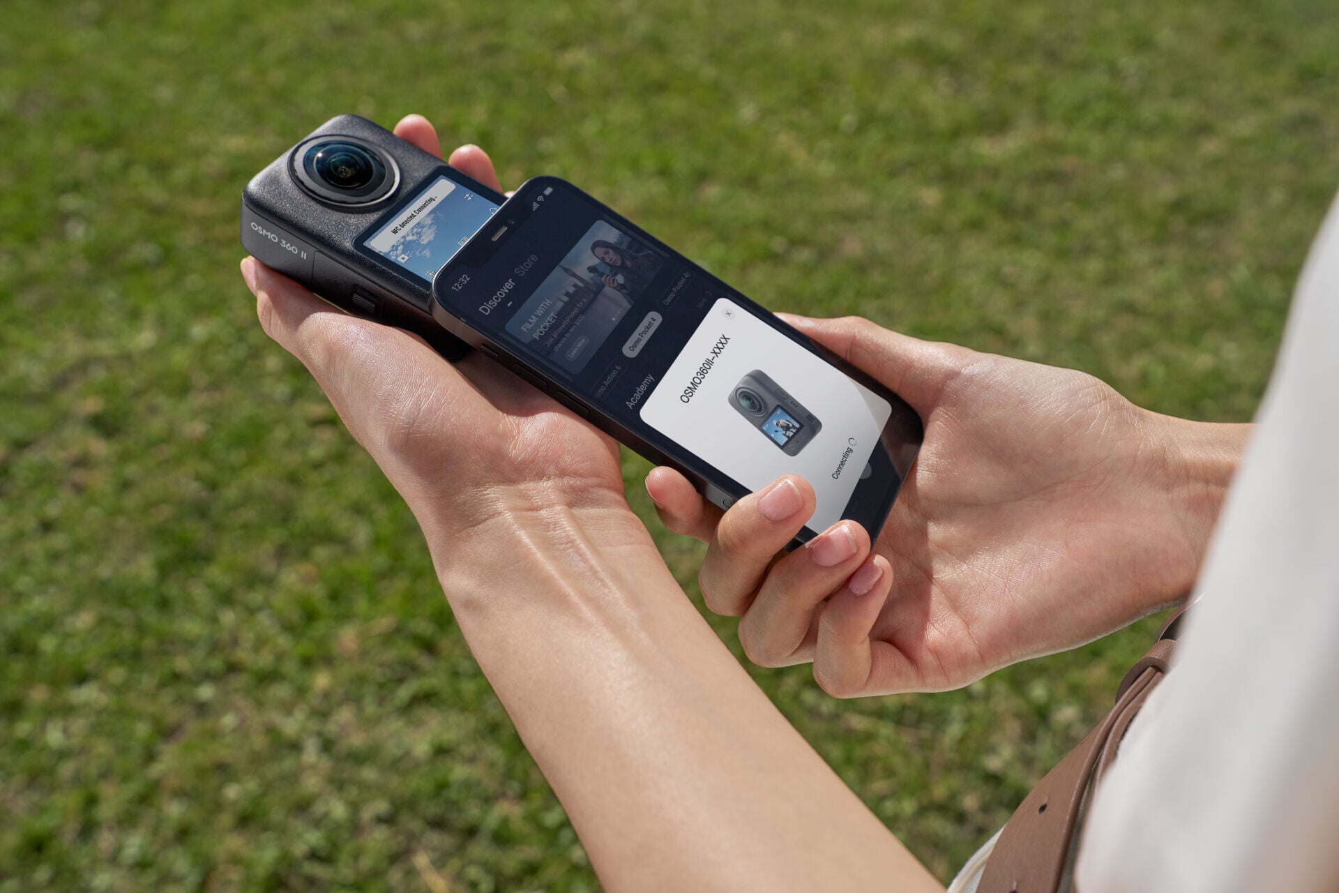 DJI Osmo 360 II全景相機新增NFC一拍即連功能。