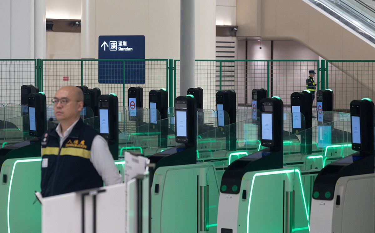 新皇崗口岸港方口岸區8月初的情況。(資料圖片/蘇文傑攝)