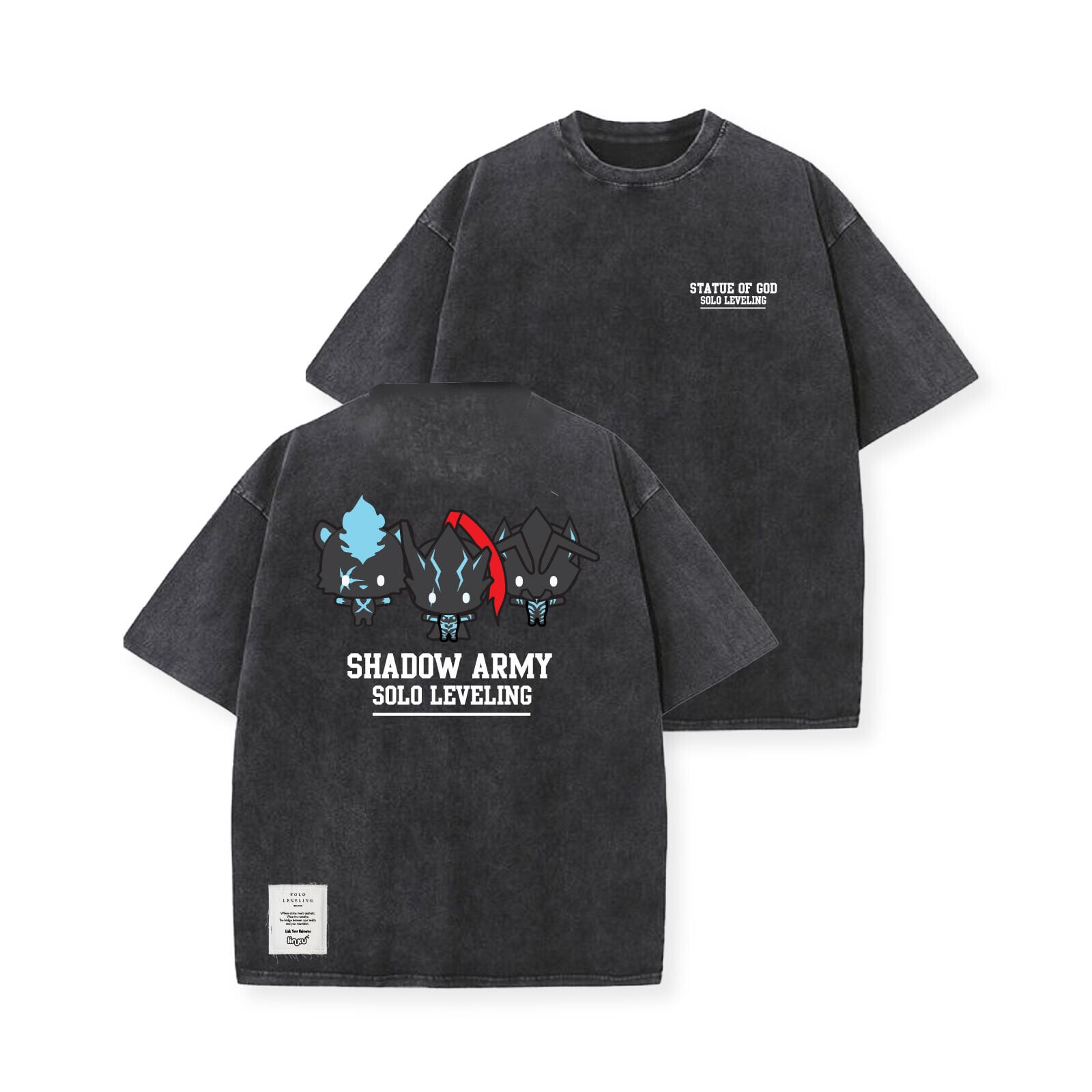 我獨自升級 洗水 T恤 Shadow Army (黑色)