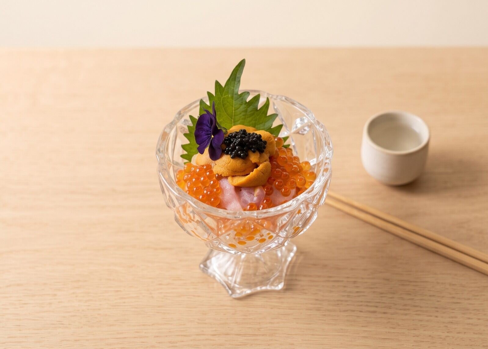 雙重魚子拖羅蓉瑰麗寶盒 Double Caviar, Uni & Toro Crystal Cup