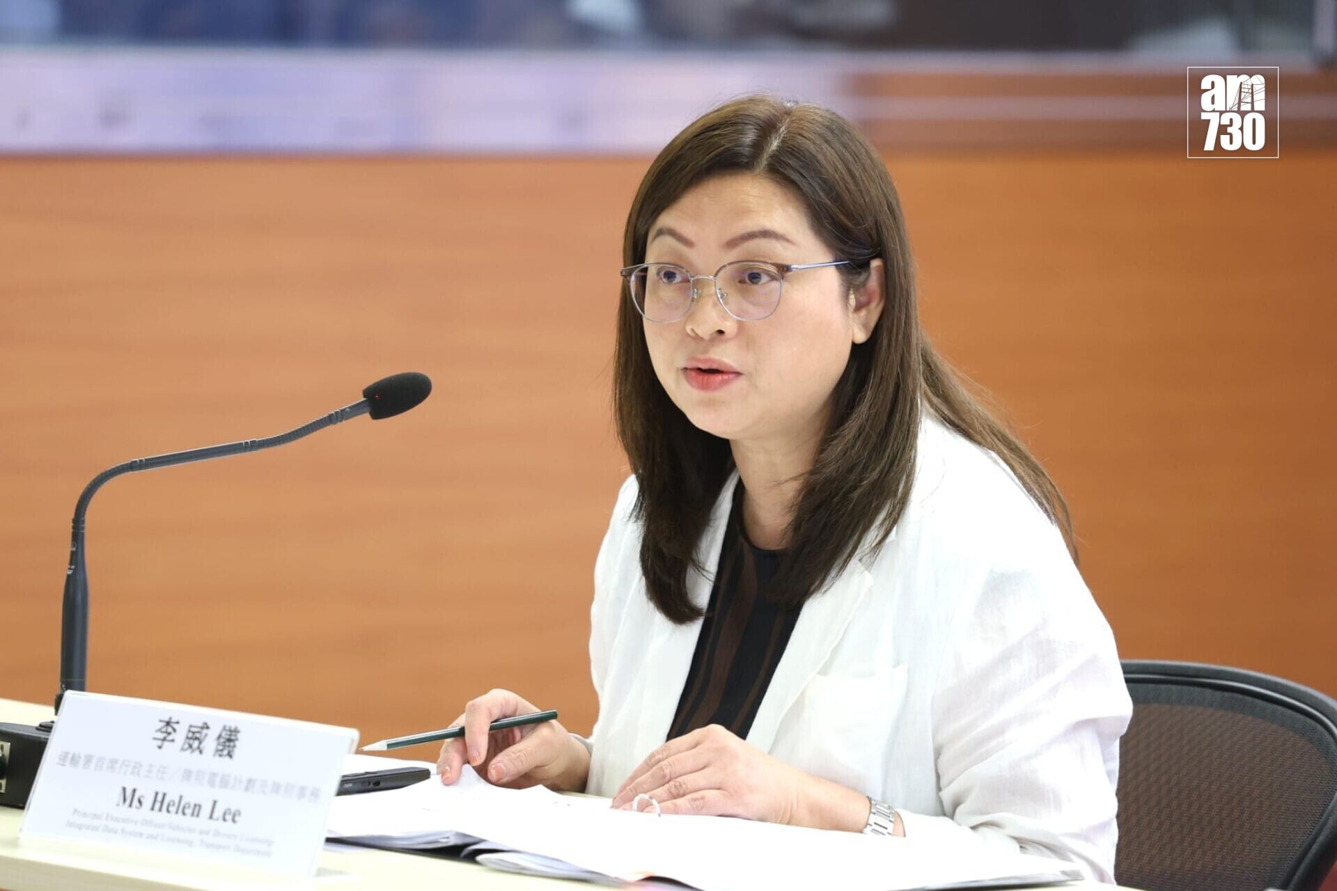 運輸署首席行政主任(牌照電腦計劃及牌照事務)李威儀。(林俊源攝)