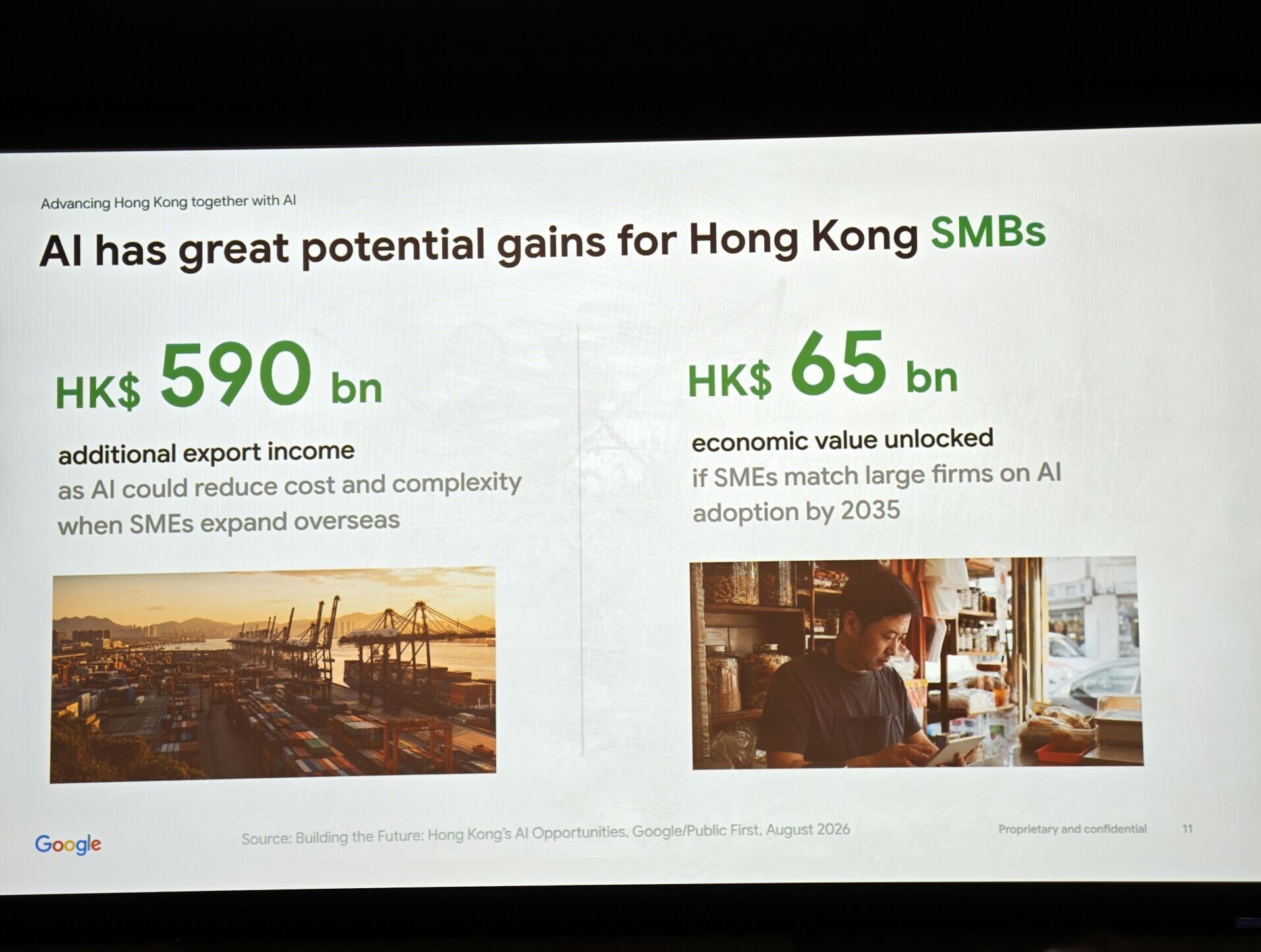 Google將可解鎖650億港元的經濟效益。