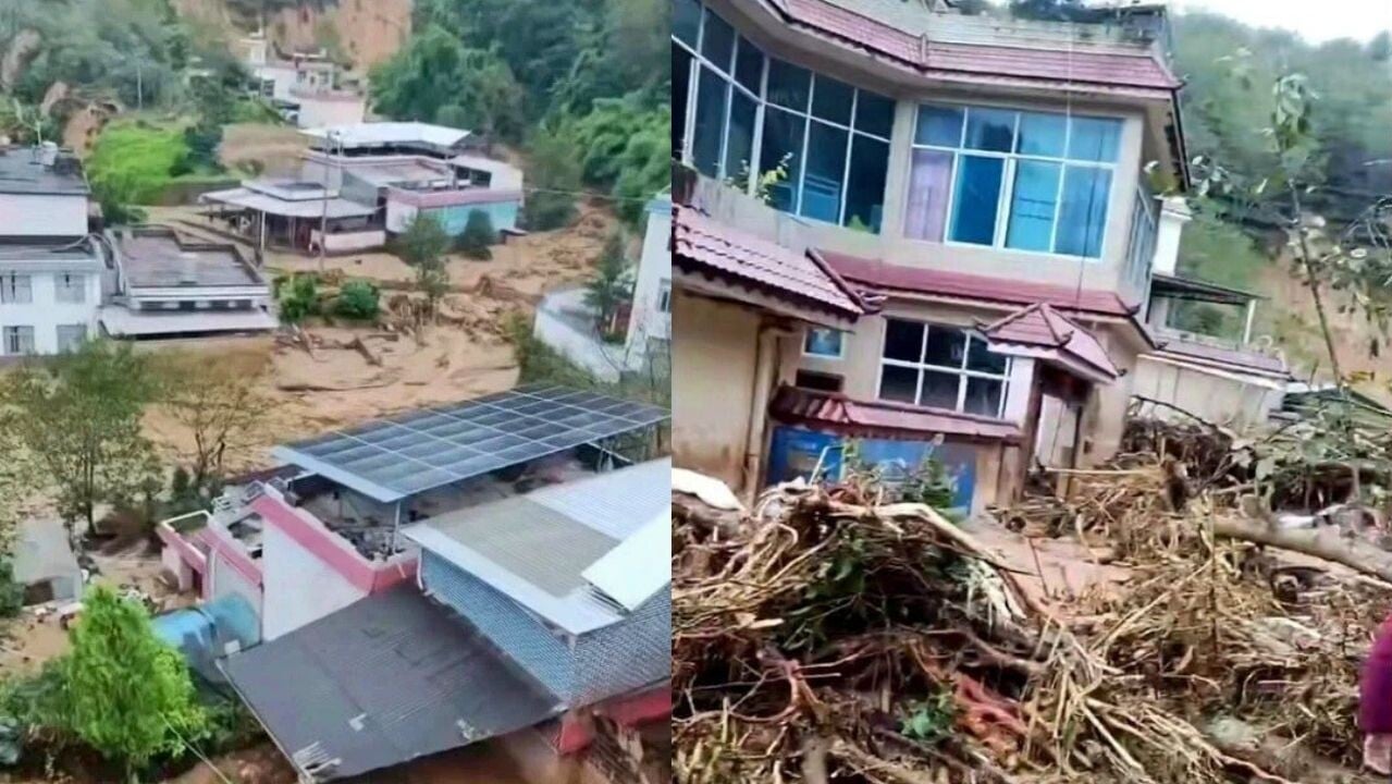 雲南鳳慶暴雨引發泥石流 2死4失蹤