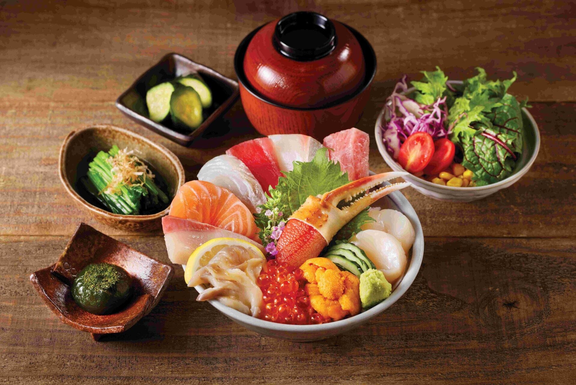 Lunch Hokkaido Style Seafood Rice Bowl Set 北海盛丼定食 $298