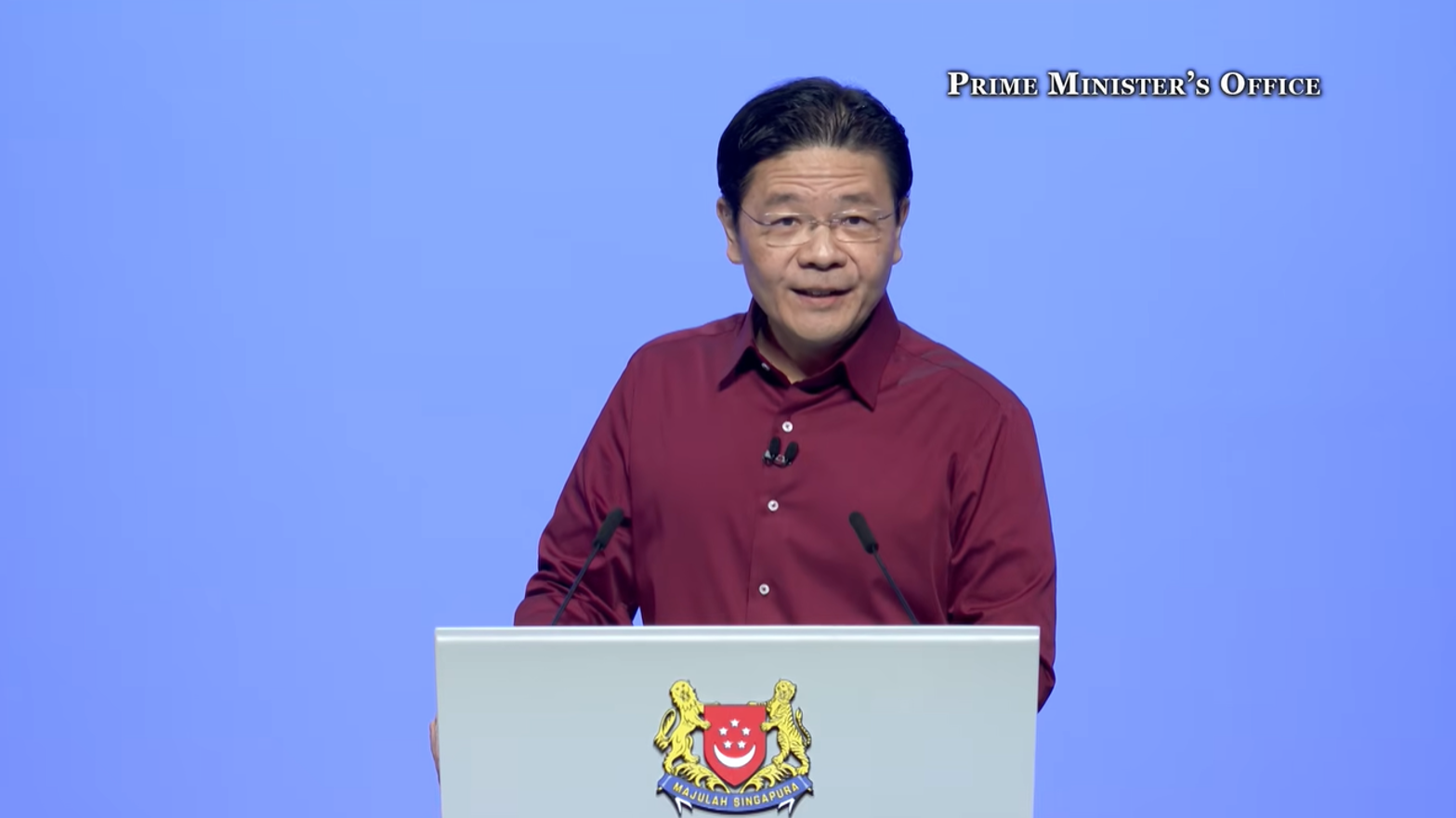 黃循財發表國慶群眾大會演說。(互聯網)