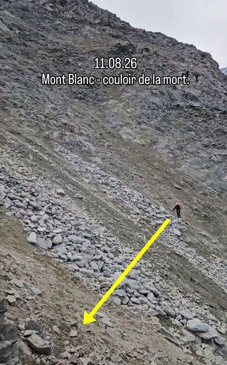 事發時,Loris Bianco與同伴正穿越被稱為「死亡通道」的古特峽谷。(箭咀為穿越路線。IG)