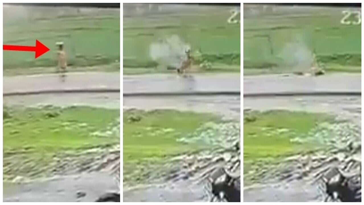 婦人頭頂大鍋遮雨被雷劈，全身冒煙倒地身亡。(X)
