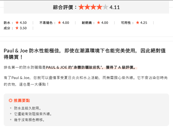 推薦款式1:Paul & Joe Body Primer Sunscreen