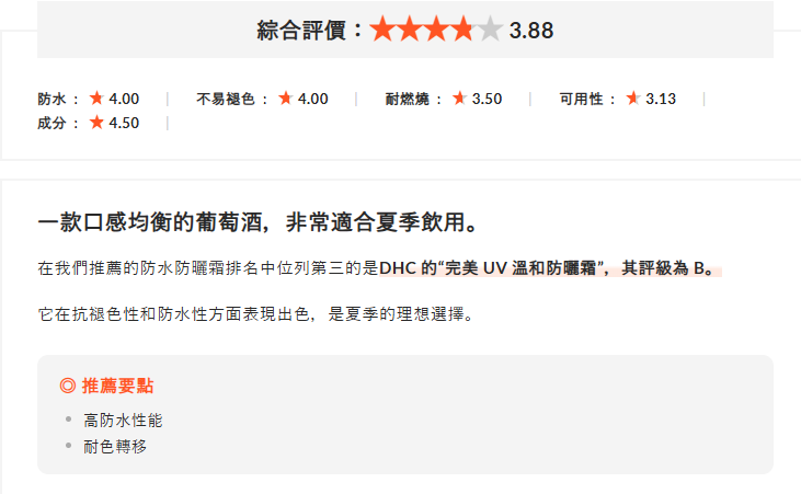 推薦款式3:DHC Perfect UV Mild Sunscreen