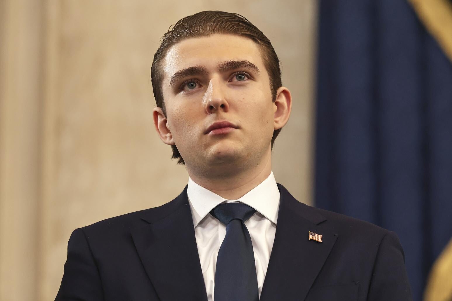 美國總統特朗普的20歲幼子拜倫(Barron Trump)（美聯社）