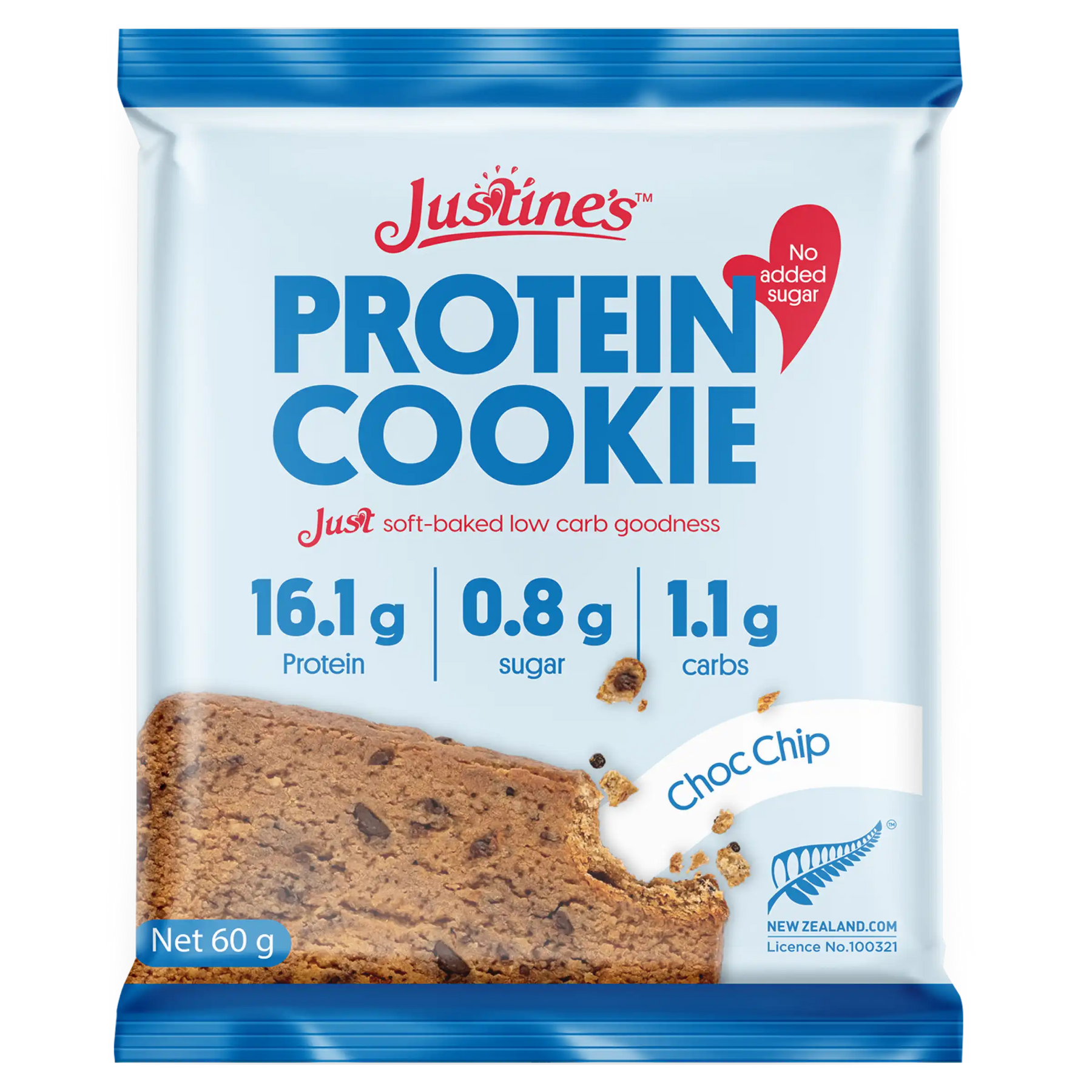 Justine's Cookies 巧克力碎蛋白曲奇60g