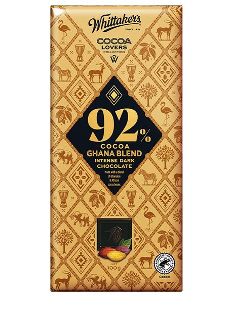 Whittaker's 92%迦納黑朱古力100g