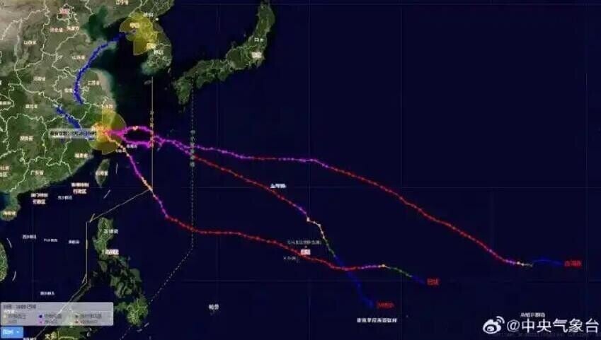 3個颱風接連在浙江省玉環登陸(中央氣象台)