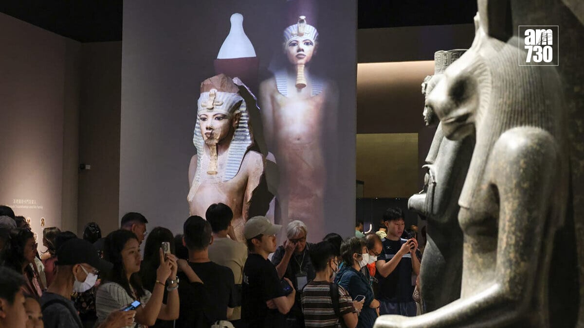 「古埃及文明大展——埃及博物館珍藏」展期最後一日仍有不少參觀者，整個展覽共吸引67萬人次入場。(周令知攝)