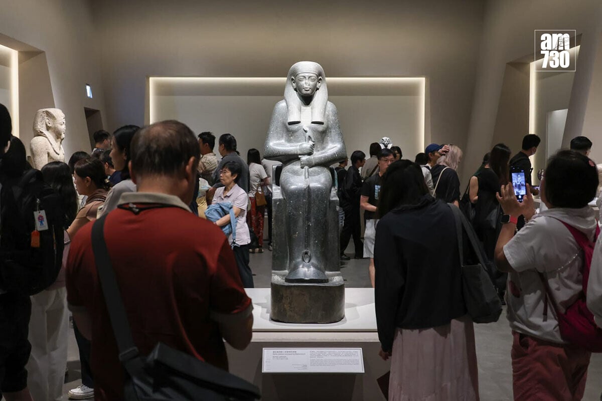 「古埃及文明大展——埃及博物館珍藏」展期最後一日仍有不少參觀者,整個展覽共吸引67萬人次入場。(周令知攝)