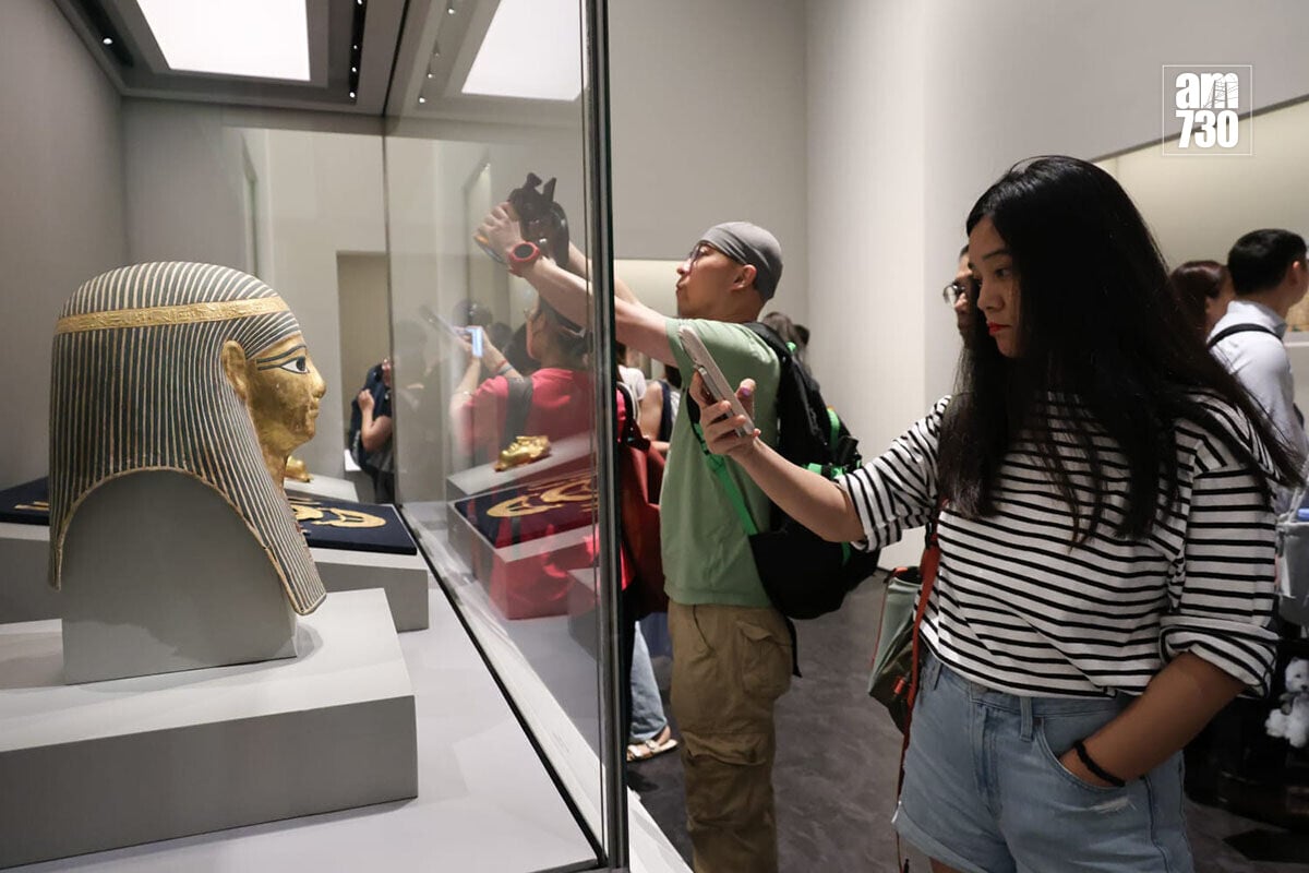 「古埃及文明大展——埃及博物館珍藏」展期最後一日仍有不少參觀者,整個展覽共吸引67萬人次入場。(周令知攝)