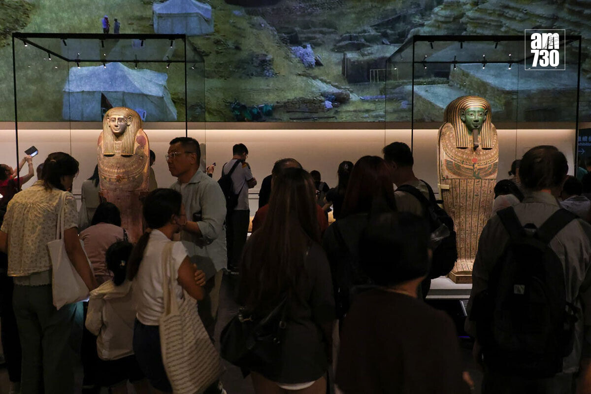 「古埃及文明大展——埃及博物館珍藏」展期最後一日仍有不少參觀者,整個展覽共吸引67萬人次入場。(周令知攝)