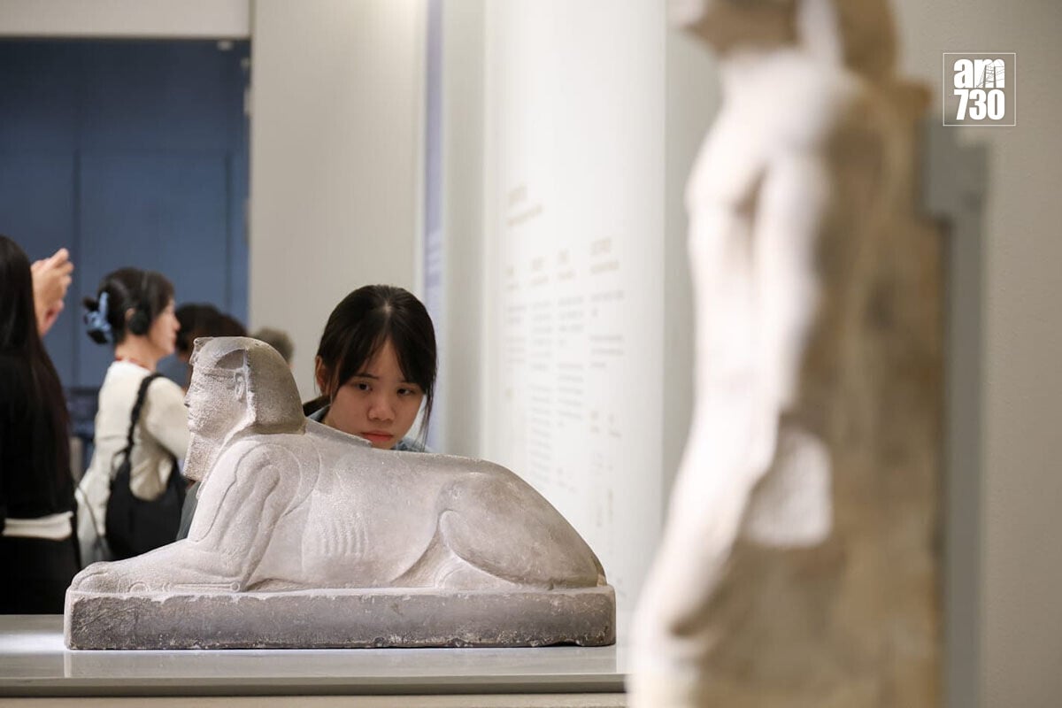 「古埃及文明大展——埃及博物館珍藏」展期最後一日仍有不少參觀者,整個展覽共吸引67萬人次入場。(周令知攝)