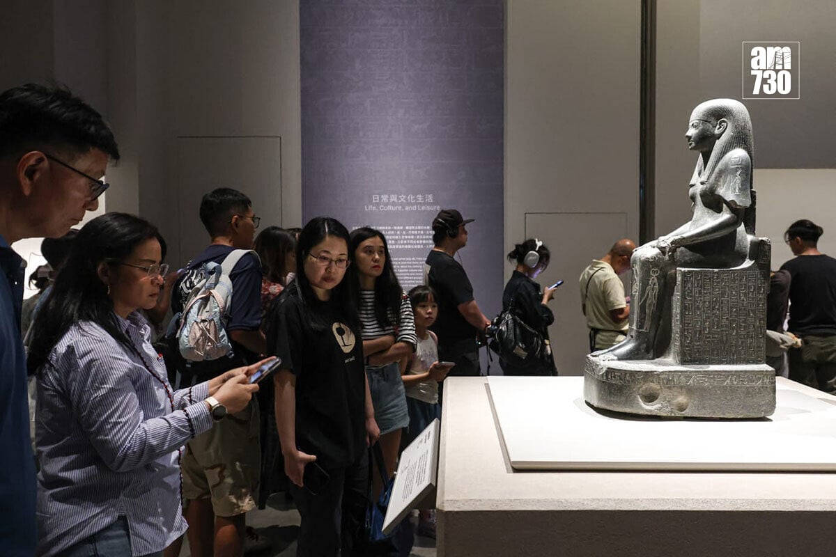 「古埃及文明大展——埃及博物館珍藏」展期最後一日仍有不少參觀者,整個展覽共吸引67萬人次入場。(周令知攝)