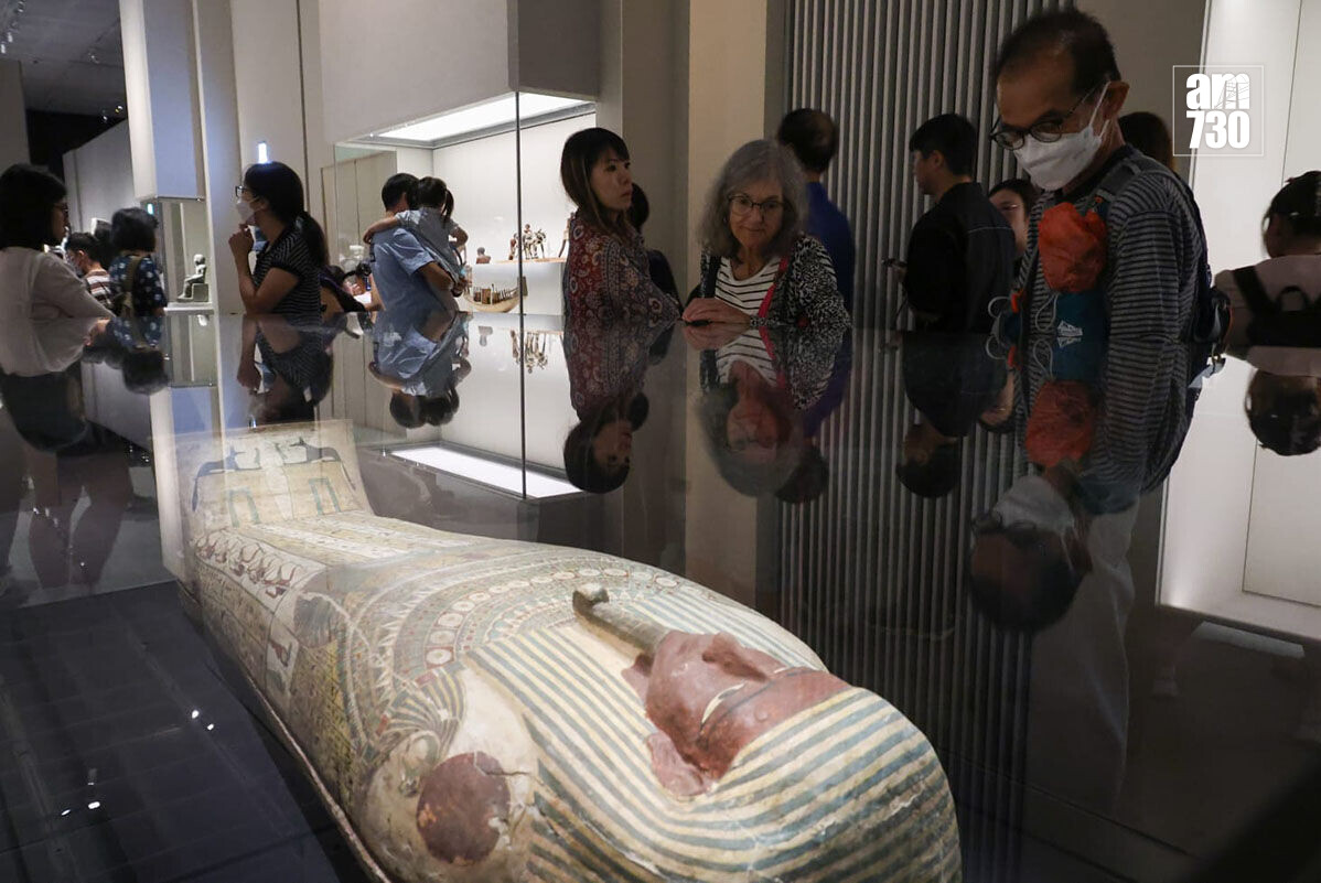 「古埃及文明大展——埃及博物館珍藏」展期最後一日仍有不少參觀者,整個展覽共吸引67萬人次入場。(周令知攝)