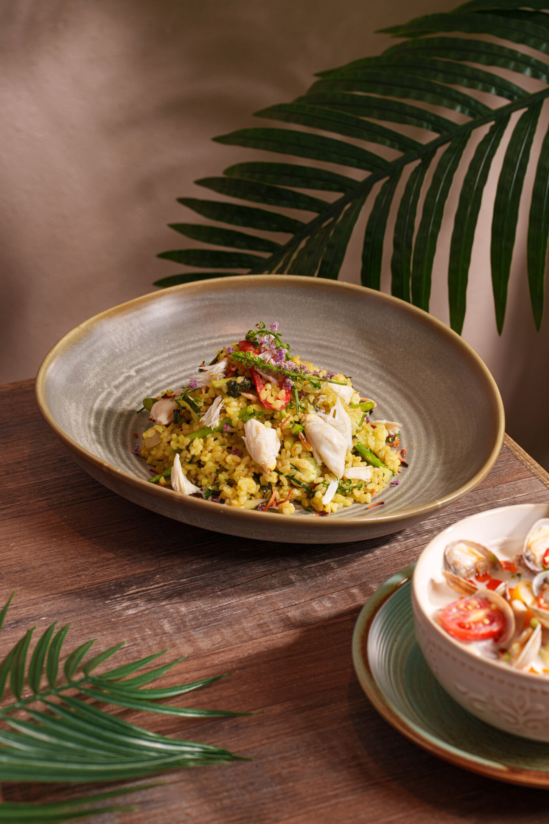 Jumbo Crab Fried Brown Rice with Shiso Leaf