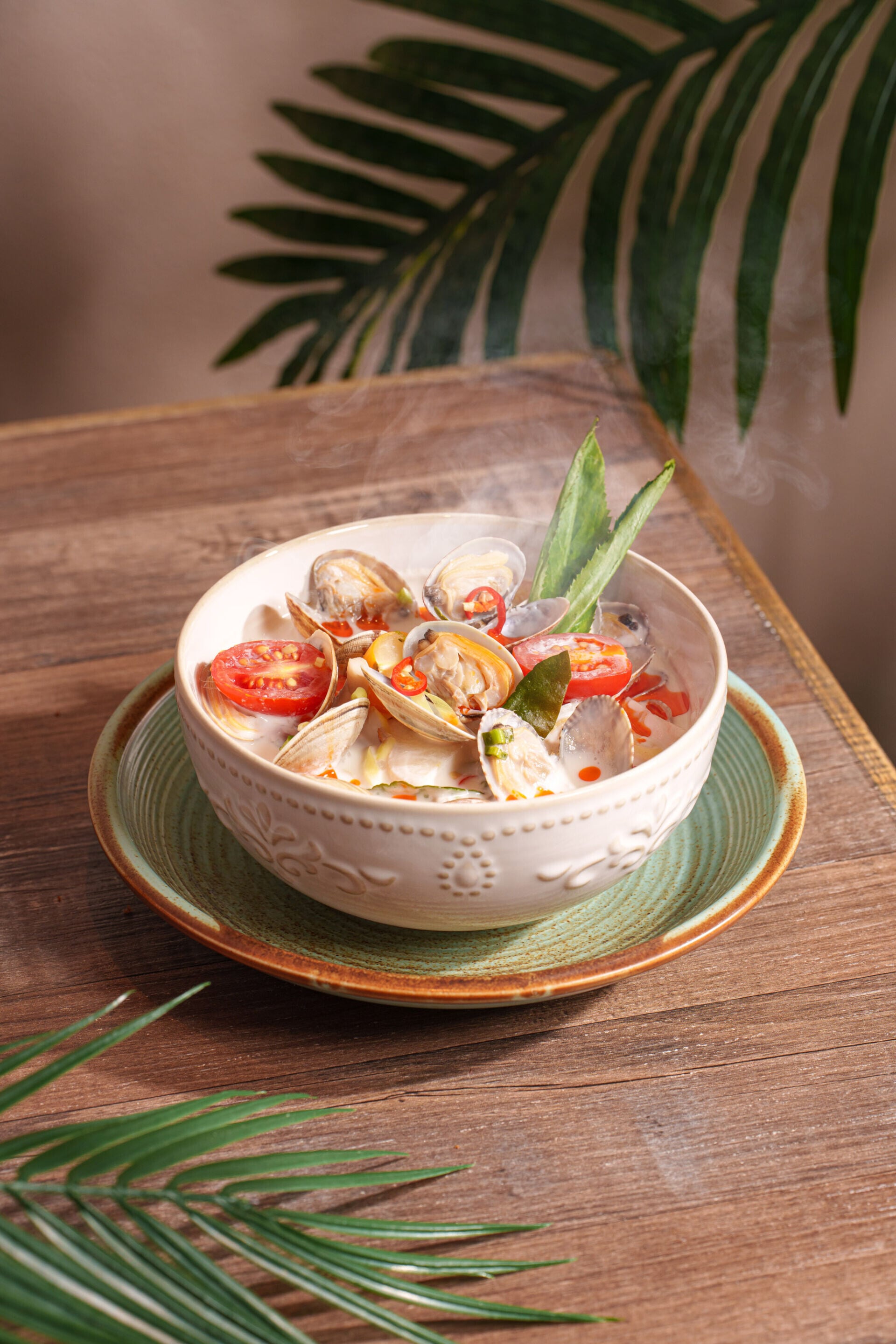 Clam Soup with Lemongrass, Kaffir Lime & Coconut