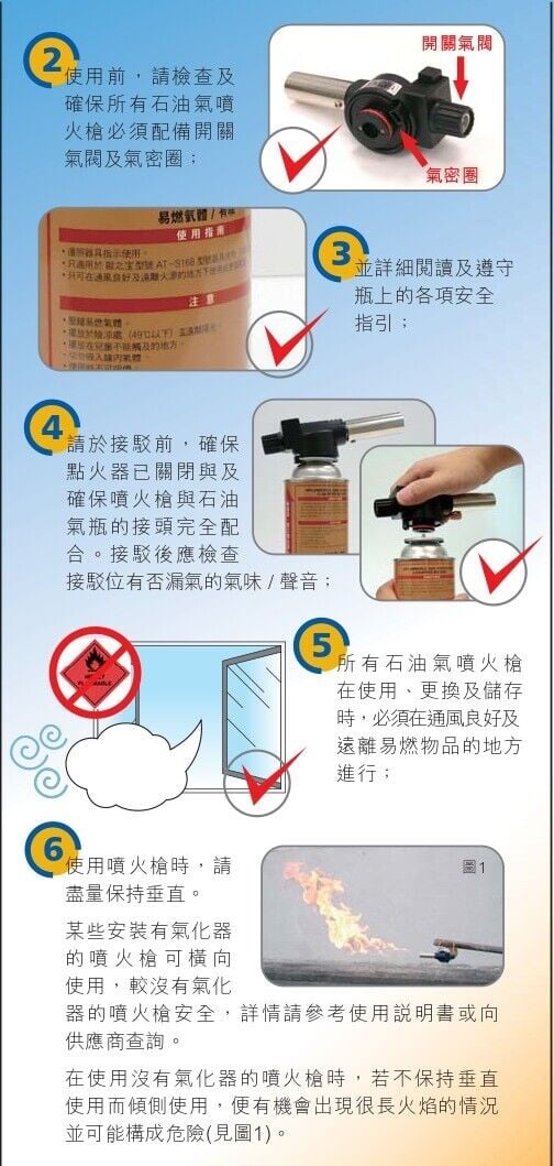 石油氣噴火槍安全常識知多一點點,安全免受傷