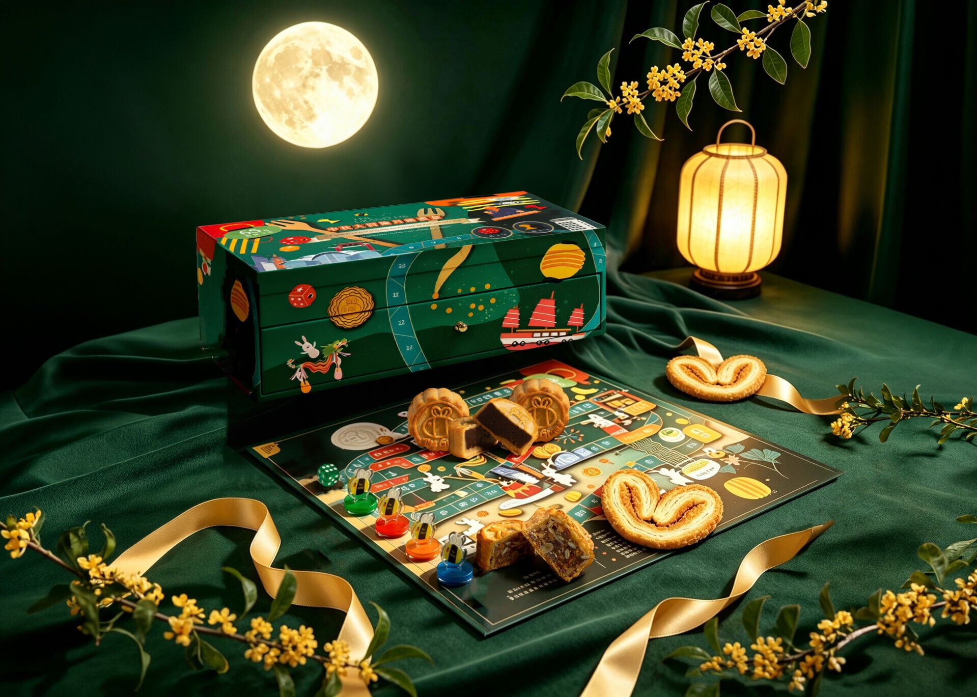 Assorted Mini Mooncake Gift Box with Homemade Award winning Butterfly Puff Original 01H
