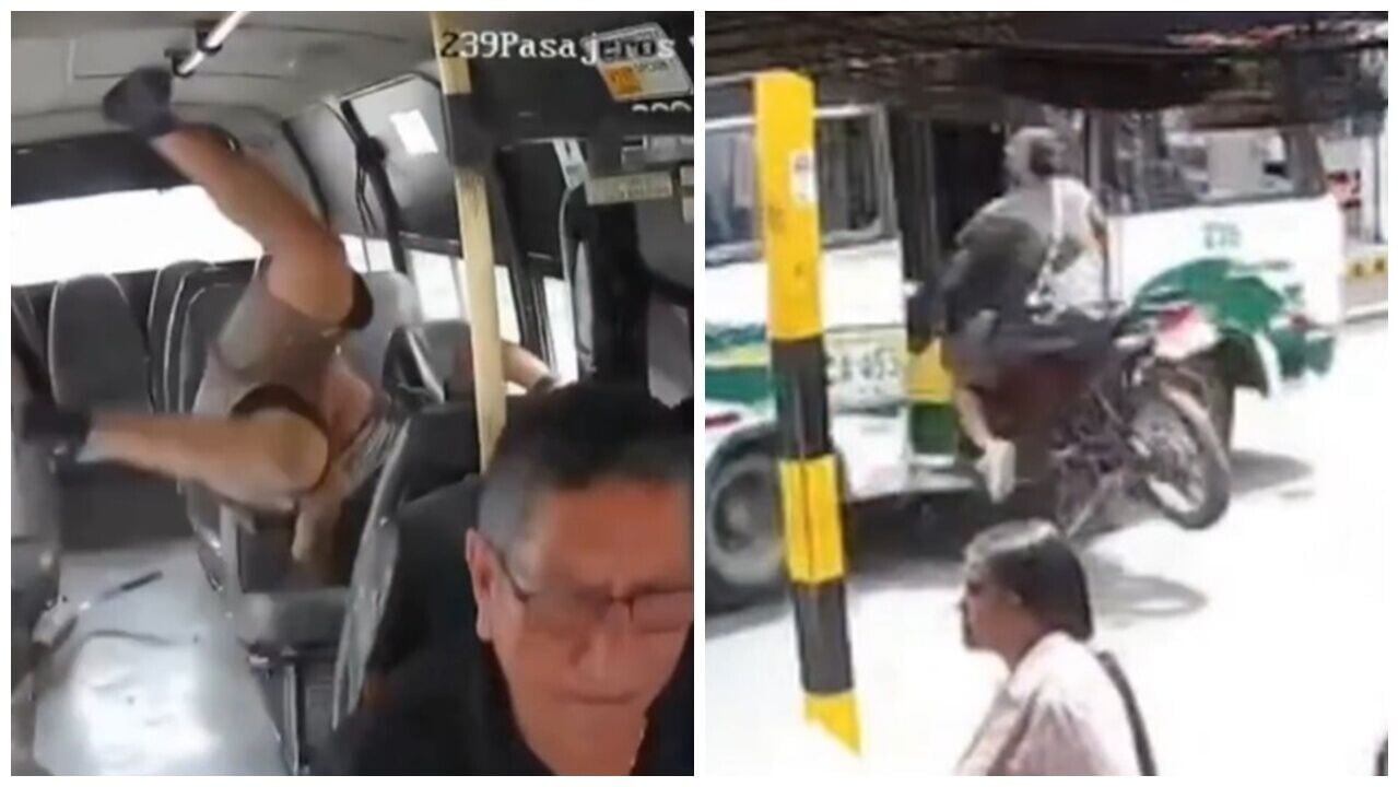 鐵騎士直撼小巴，司機忘記關門反救下一命。(X)