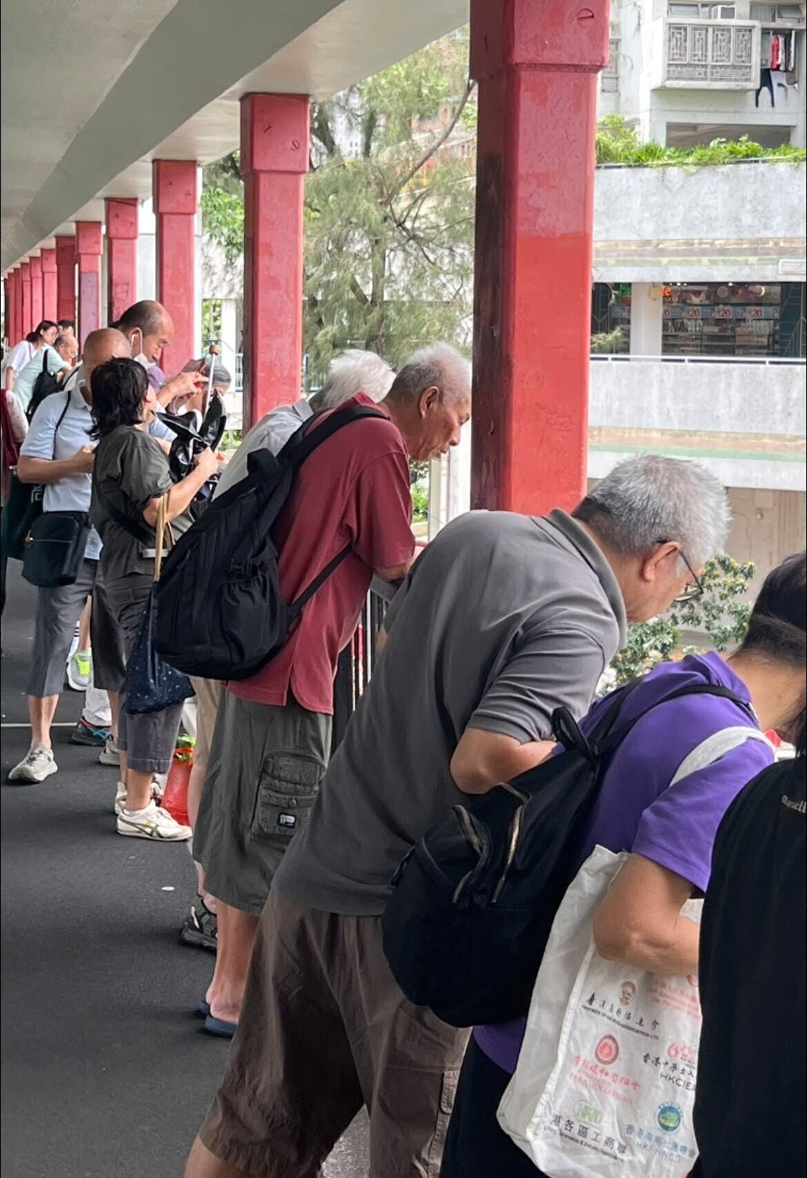 大埔林村河今日出現多條魔鬼魚,引起一眾市民圍觀
