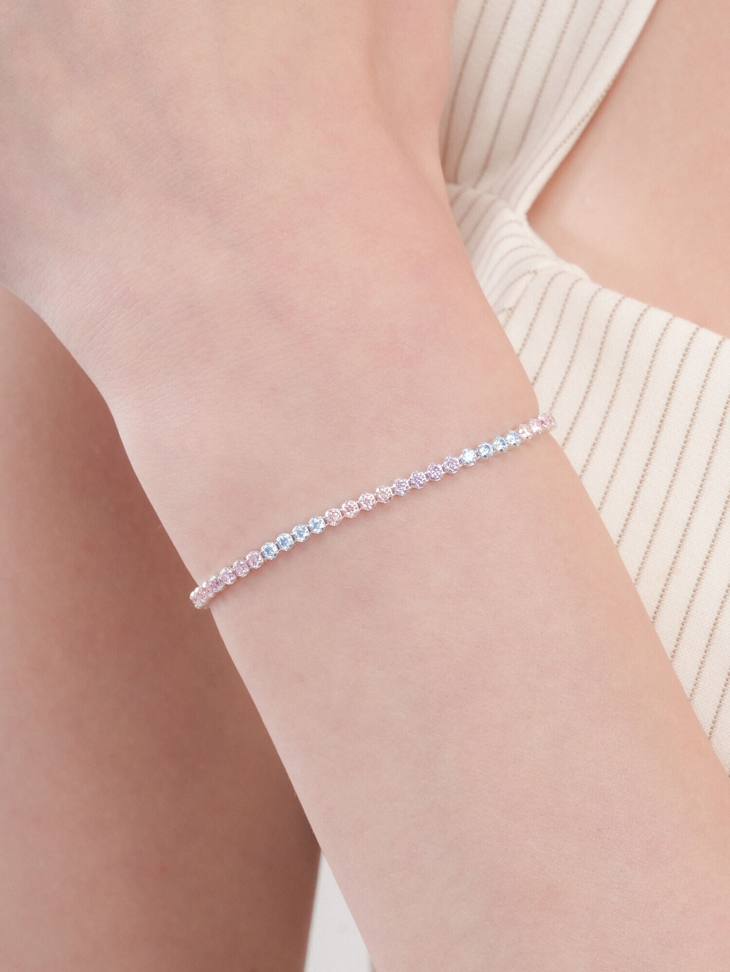 Moissanite Tennis Bracelet Lilac Sunset SV 1