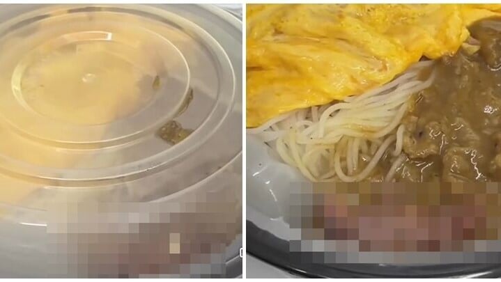 有女網民指在葵興一間工業大廈食堂外賣一碗沙嗲牛肉米粉外賣，詎料一打開餐蓋，竟發現有一隻老鼠BB掙扎，食客已向食環署投訴，署方派人上門收取外賣取證。(Threads)