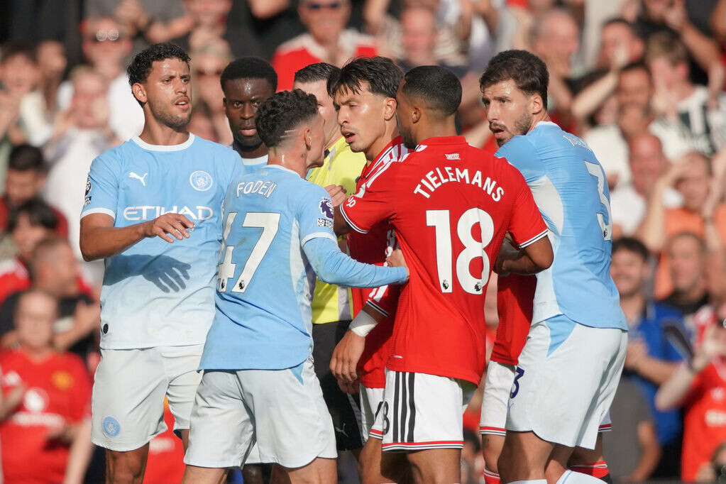 英超|菲爾科頓(Phil Foden)23分鐘領紅,令曼城大部份時間少踢一人(AP)