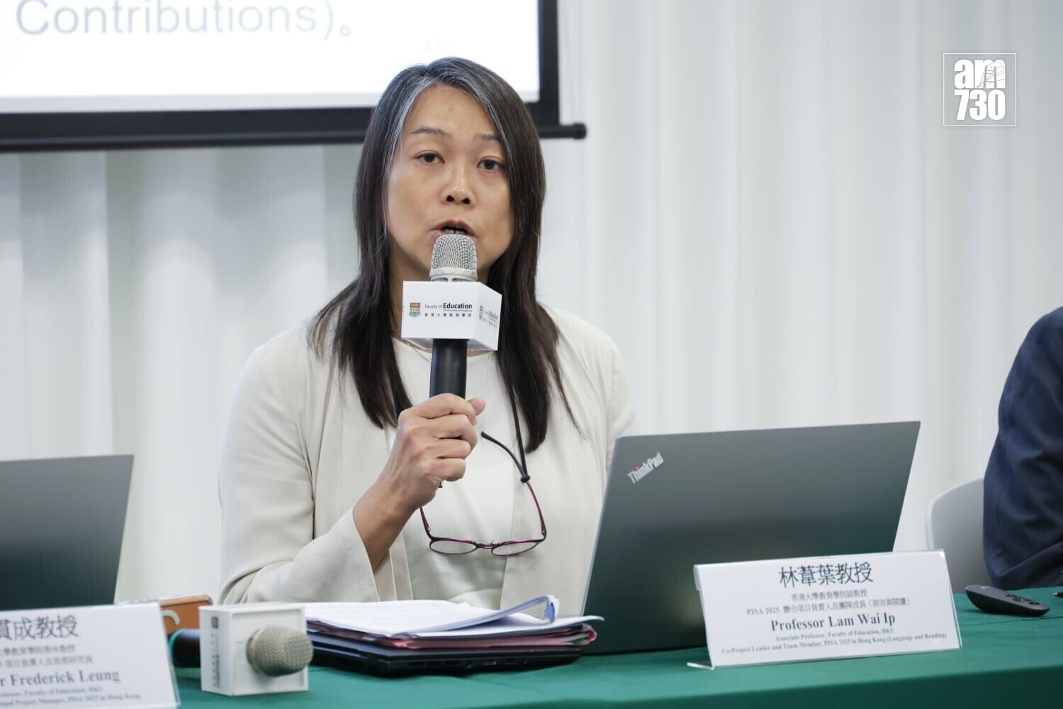 林葦葉指受科技與人工智能發展影響,學生閱讀能力「碎片化」。(吳康琦攝)