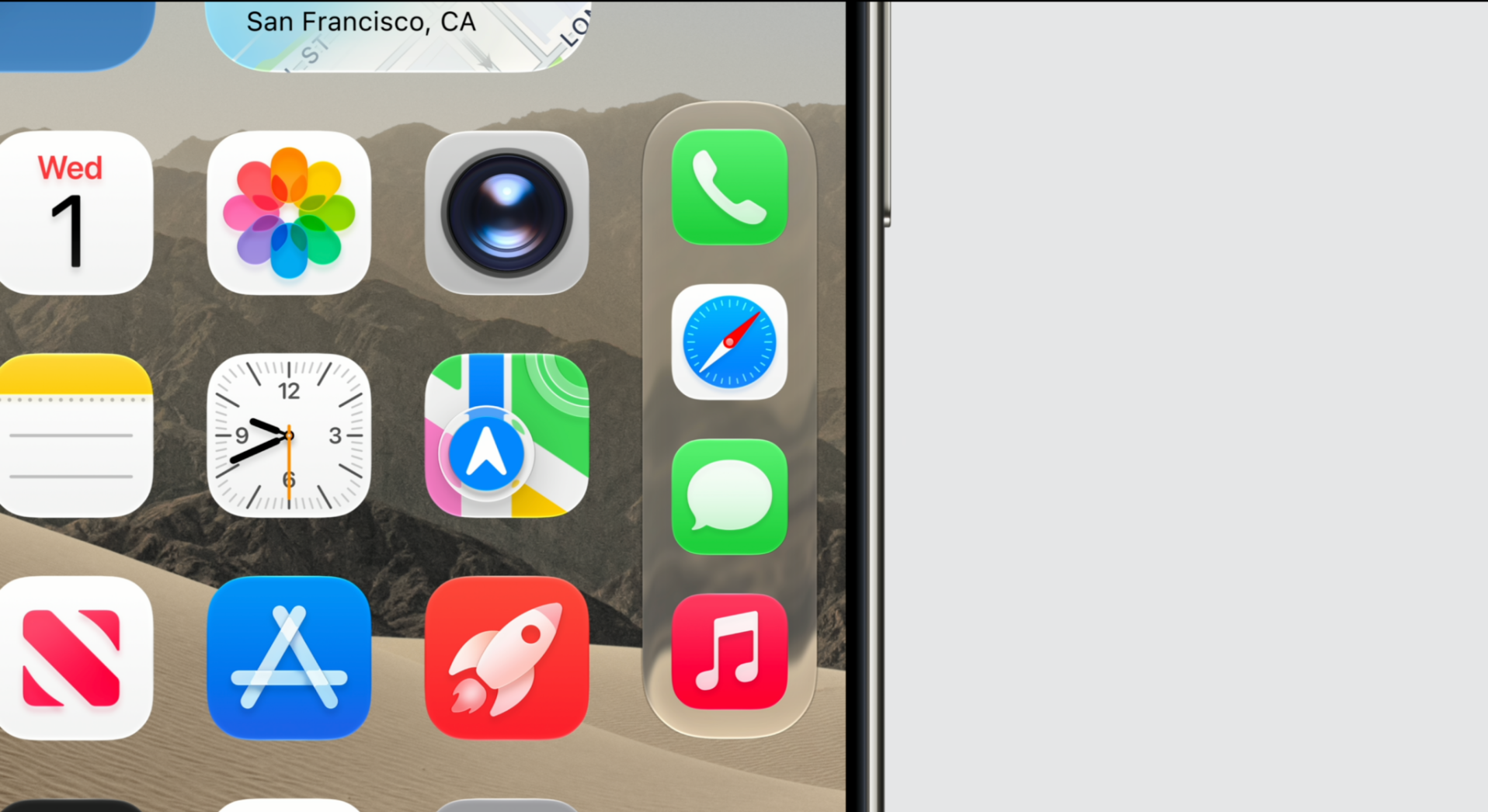 iPhone Duo的操作放在屏幕側。